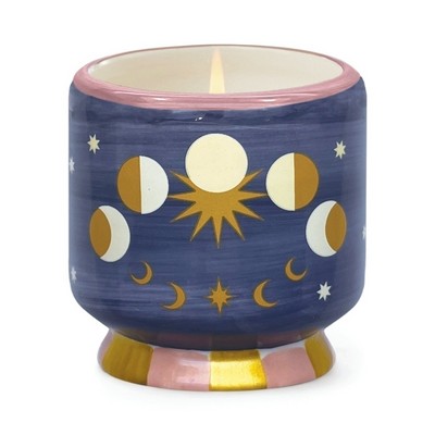 A Dopo 8 Oz Handpainted "Moon Phases" Ceramic Candle - Jasmine & Rose