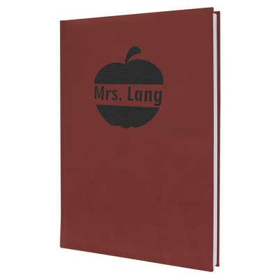 7" x 9.75" Rose Leatherette Journal with Lined Notepad