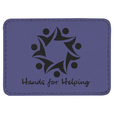 3.5" x 2.5" Rectangle Purple Leatherette Patch with Adhesive
