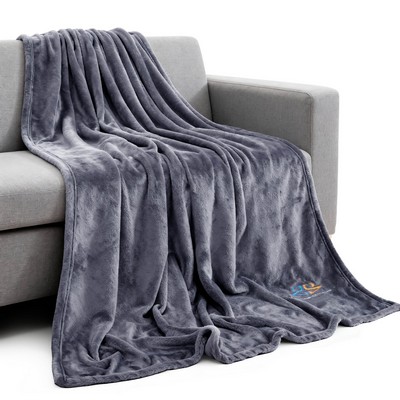 Embroidered Mink Touch Luxury Throw Blanket 50'' X 60''