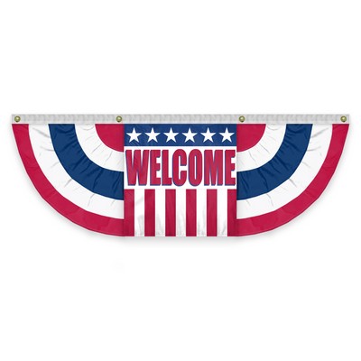 USA Pleated Full Fans with Center 3x9 Foot with Welcome
