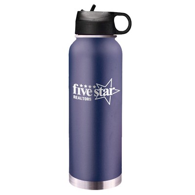 32 Oz. Navy Blue Stainless Steel Water Bottle