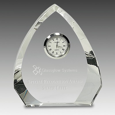 5.5" Clear Crystal Arch with Clock