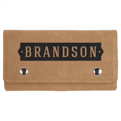 Light Brown Leatherette Card & Dice Set
