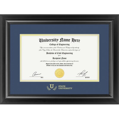 Carlton 8.5x14 Diploma / Certificate Frame (Black/Blue) 16"x21"
