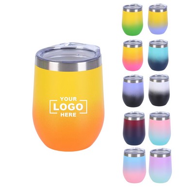 12 oz. Gradient Stainless Steel Tumbler with Spill-Resistant Clear Lid