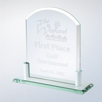 Small Vertical Arch Award W/ Aluminum Holder Base