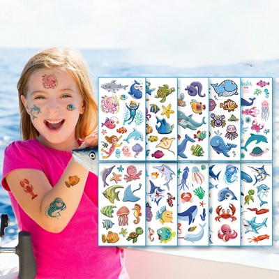 Children'S Cartoon Ocean Animal Tattoo