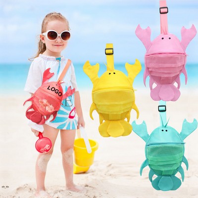 Kids Oxford Fabric Lobster Shaped Beach Bag Shoulder Mesh Bag Seashell Collecting Bag