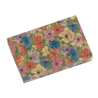 Metallic Floral Print Cotton Filled Box ( 5 7/16" x3½" x1")
