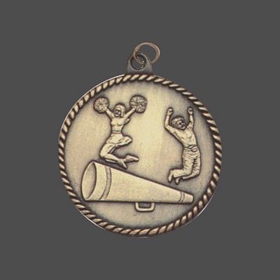 2" Silver Cheer High Relief Medal