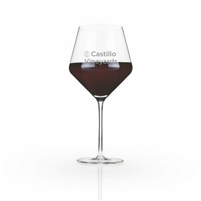 Viski® Raye Angled Crystal Burgundy Glass