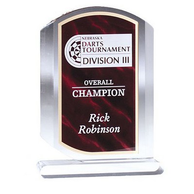 Clear Edge Marble Trophy, Red Marble, Medium (6"x8-1/2")