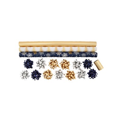 3 Roll Gold Gift Wrap Kit
