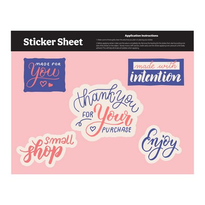 Ultra Removable Sticker Sheet 5.5" X 7" Custom Shapes