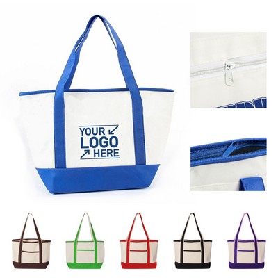 Canvas Boat Bag Tote With Reinforced Handle