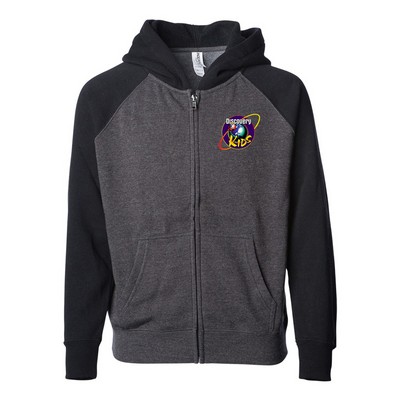 Independent Trading Co. Toddler Lightweight Special Blend Raglan Zip Hood