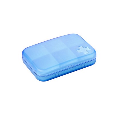 6 Compartment Cross Pill Case Tablet Box Organizer