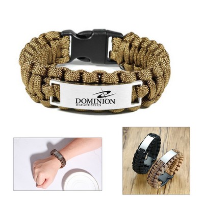 Paracord Survival Bracelet with Stainless Steel Buckle