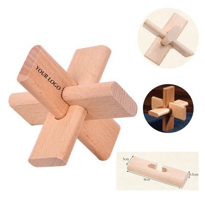 Wooden Toy Kongming Lock Tee Adult Casual Educational Toy