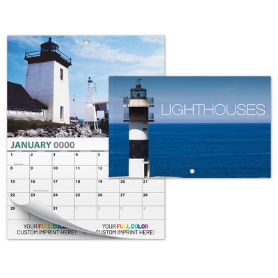 13 Month Mini Custom Photo Appointment Wall Calendar - LIGHTHOUSES