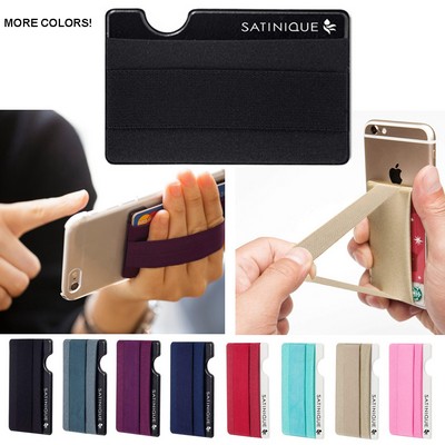 Mobile Phone Elastic Grip With Wallet - 2 In 1