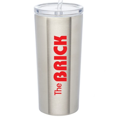16 Oz. Eugene Stainless Steel Tumbler with Straw