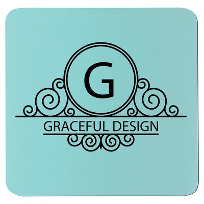 3.75" x 3.75" Square Teal/Black Silicone Coaster