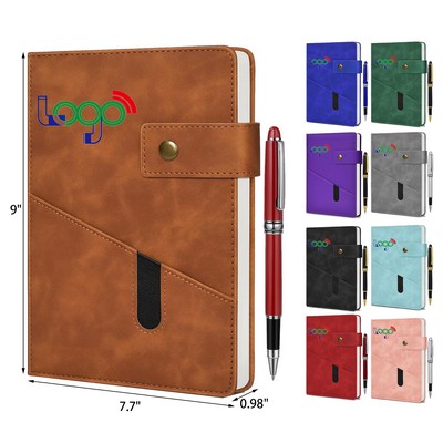 Hardcover Leather A5 Notebook With Deluxe Pen Gift Box