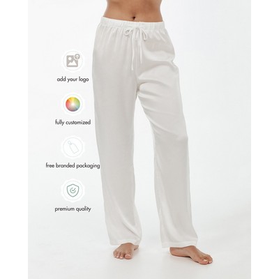 Women's All-Over Print Satin Pajama Pants
