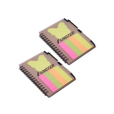 Kraft Spiral Notebook With Butterfly Shape Stickies & Pen