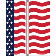 18 Oz. Vinyl Pole Banner Set - Horizontal American Flag (3'x8')