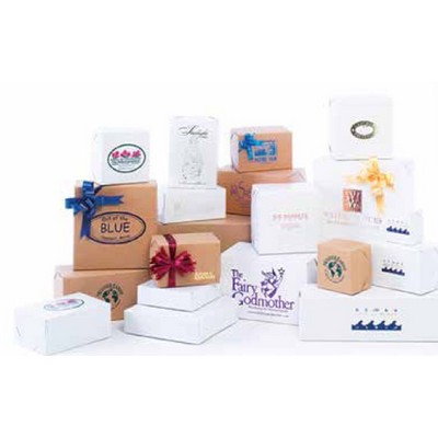 2 Piece Lock Corner White & Natural Kraft Gift Boxes (12"x6"x6")
