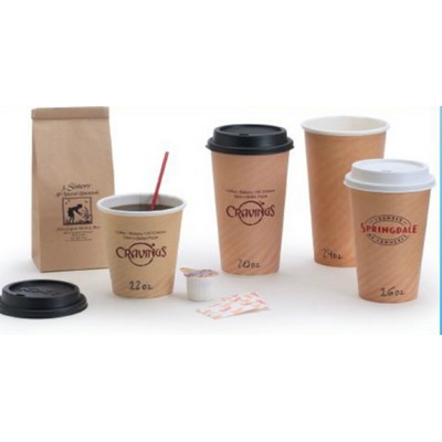 24 Oz. Tan Insulated Hot Paper Cup