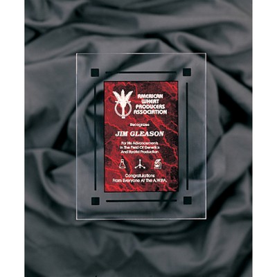 Red Marble Acrylic Clear Plaque (9" x 11")