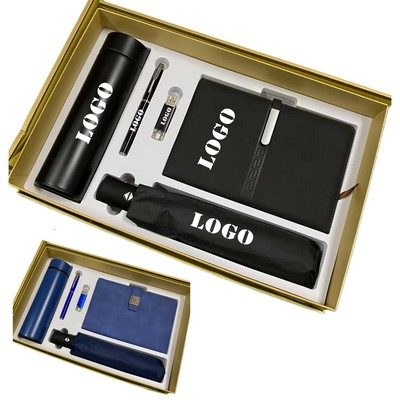 Gifts Box with Umbrella, Vacuum Insulated Bottle, Pen