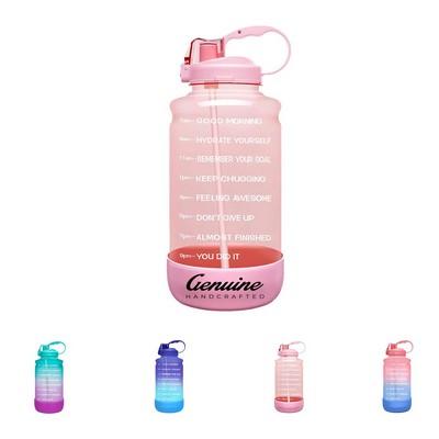 128oz Motivational Water Bottle with Time Marker and Straw