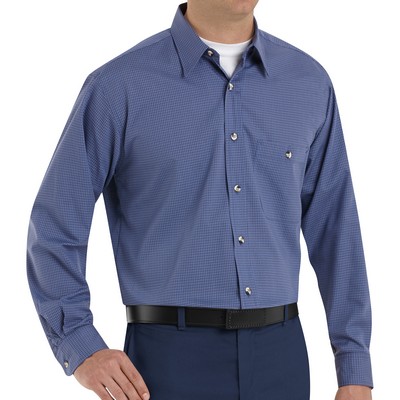 Red Kap® Men's Long Sleeve Mini-Plaid Uniform Shirt