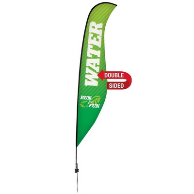 17' Premium Sabre Sail Sign Flag, 2-Sided, Ground Spike