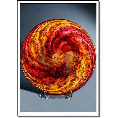 Ruby Star Art Glass Rondelle w/o Stand (14"x14")
