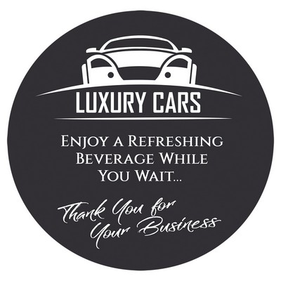 3.75" Round Black/White Silicone Coaster