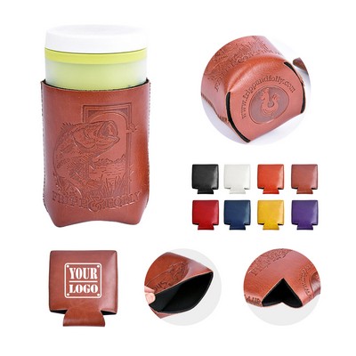 Custom Leather Can Cooler