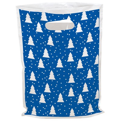Bold Christmas Trees Seasonal Designer Full-Color Plastic Bag