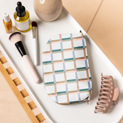Waffle Knit Glam Clam Pouch