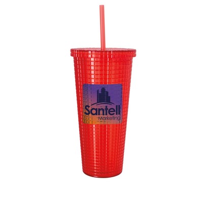 Square-Pattern Double-Wall Tumbler - 23 oz.