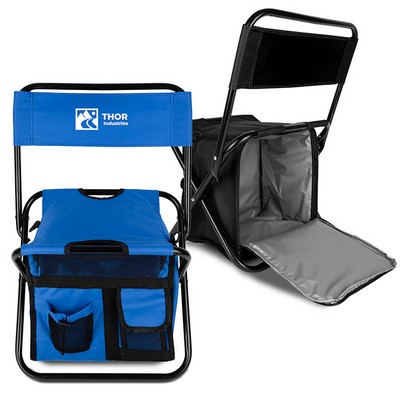 Folding Chair with 24 Can Cooler Bag & Pockets (Factory Direct - 10-12 Weeks Ocean)