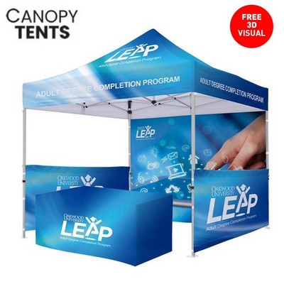 10x10 Pop Up Canopy Tent with 6ft Fitted Table Cover