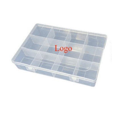 Clear Plastic Storage Box W/ Multi-Compartments
