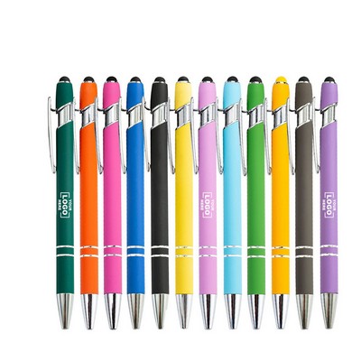 Soft-Touch Aluminum Pen w/ Stylus