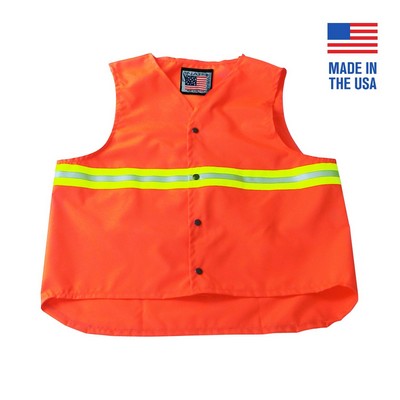 Safety Vest w/Two Tone Reflective Tape - Domestic